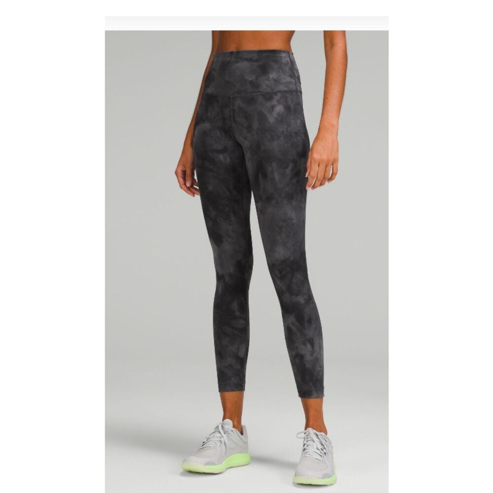 Lululemon wunder train high rise tight diamond dye pitch grey graphite grey